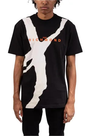 John Richmond Top, Herre, Sort, S, Bomuld, T-shirt med logo