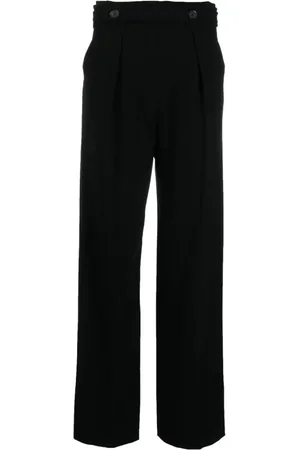 Proenza Schouler Bukser, Dame, Sort, L, Polyester, Sort Viscose Crepe Casual Bukser