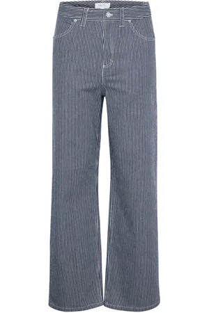 Part Two Bukser, Dame, Sort, L, Uld, Relaxed Fit Pinstripe Jeans
