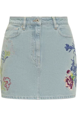 Kenzo Nederdel, Dame, Blå, W26, Bomuld, Mini Nederdel