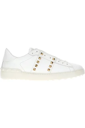 VALENTINO GARAVANI Sko, Herre, Hvid, 45 EU, Læder, Rockstud Untitled Sneaker