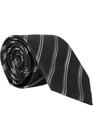 Dolce & Gabbana Tilbehør, Herre, Sort, ONE SIZE, Stribet Silkeslips Justerbar Længde