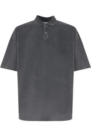 J.W.Anderson Top, Herre, Grå, S, Bomuld, Boxy Fit Polo Shirt