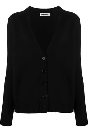 Jil Sander Strik, Dame, Sort, M, Elegant Cardigan