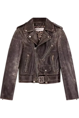Golden Goose Jakke, Dame, Sort, 3XS, Uld, Stilfuld Biker Læderjakke