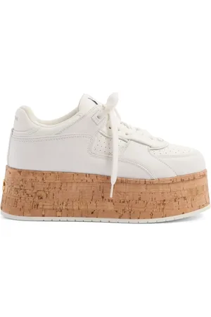 VALENTINO GARAVANI Sko, Dame, Hvid, 36 EU, Hvide sneakers med korkplatformssål