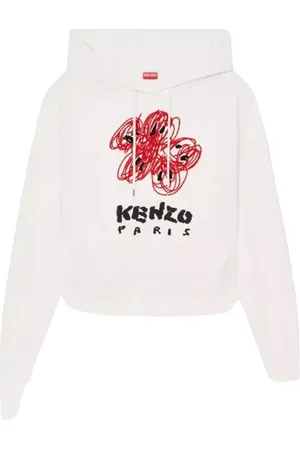 Kenzo Sweathshirts & Hoodies, Dame, Hvid, S, Bomuld, Boke Flower Hoodie