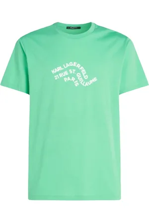 Karl Lagerfeld Top, Herre, Grøn, M, Bomuld, Wave Logo Relaxed Tee