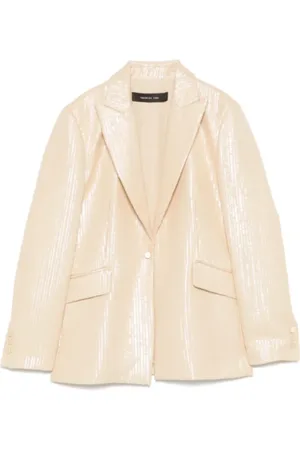 FEDERICA TOSI Jakke, Dame, , 2XS, Uld, Paillet Blazer Lys Skjult Knap