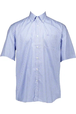 Paul & Shark Skjorte, Herre, Blå, XL, Bomuld, Blå Cotton Twill Kortærmet Skjorte