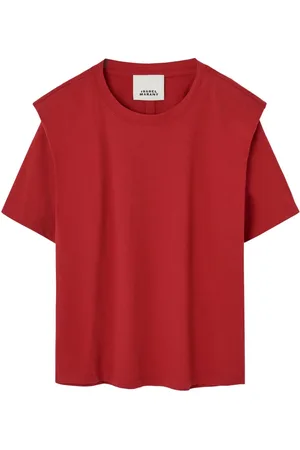 Isabel Marant Top, Dame, Rød, XS, Uld, Rød Skulderpolstret Skjorte