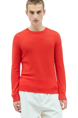 Jil Sander Strik, Herre, Rød, XL, Uld, Crewneck Uld Sweater