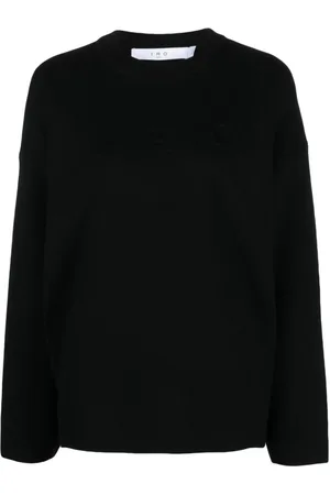 IRO Strik, Dame, Sort, M, Uld, Sort uldpullover med logo