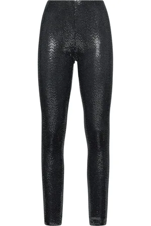 Isabel Marant Bukser, Dame, Sort, XS, Nylon, Sort mesh-prydede bukser