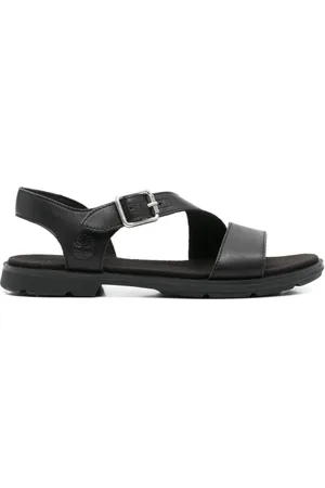 Timberland Sko, Dame, Sort, 35 1/2 EU, Sort Spænde Sandaler Flad Gummisål