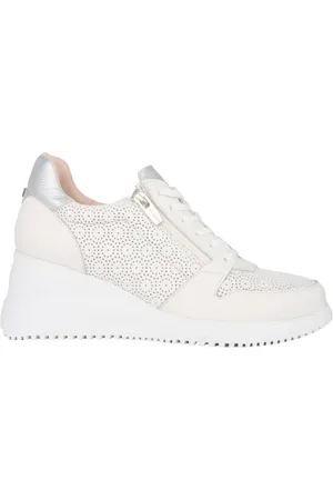 Wonders Sko, Dame, Hvid, 42 EU, Læder, Off Kvinders Kile Sneaker