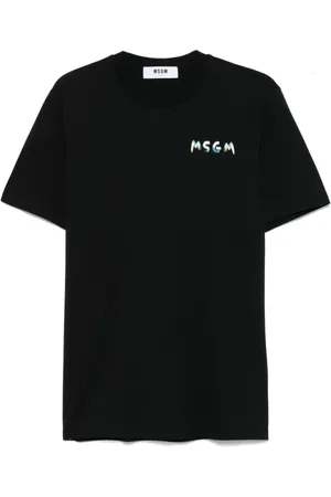 Msgm Top, Herre, Sort, S, Uld, Sort T-shirt Polo Stilfuld Pasform