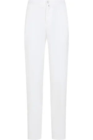 Kiton Bukser, Herre, Hvid, W34, Uld, Stilfulde Bukser