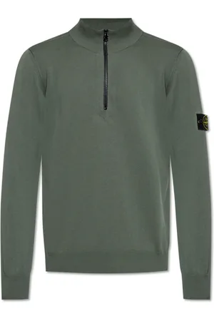 Stone Island Strik, Herre, Grøn, XL, Bomuld, Mock Neck Sweater