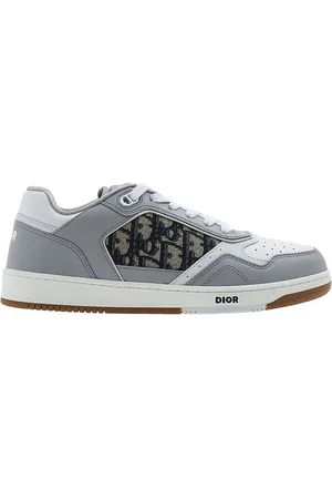 Dior Sko, Herre, Grå, 51 EU, Læder, Lædersneakers med ikonisk monogram