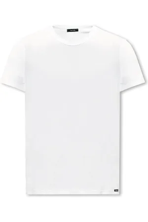 Tom Ford Top, Herre, Hvid, 2XL, Bomuld, Crewneck T-Shirt