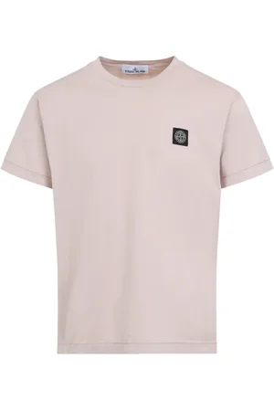 Stone Island Top, Herre, Lyserød, L, Uld, T-Shirt Stilfuldt Logo