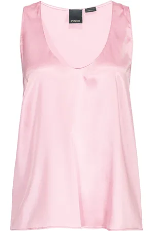 Pinko Top, Dame, Lyserød, 2XS, Satin, Flowing Silk Satin Top