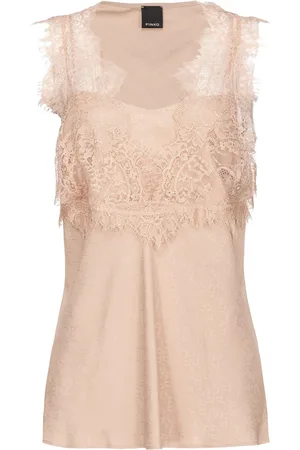 Pinko Top, Dame, , M, Lace-Trim Jacquard Sleeveless Top