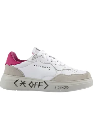 John Richmond Sko, Dame, Hvid, 41 EU, Læder, Hvide og pink lædersneakers