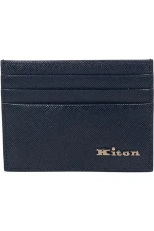 Kiton Tilbehør, Herre, Blå, ONE SIZE, Læder, Læder Kreditkort Holder