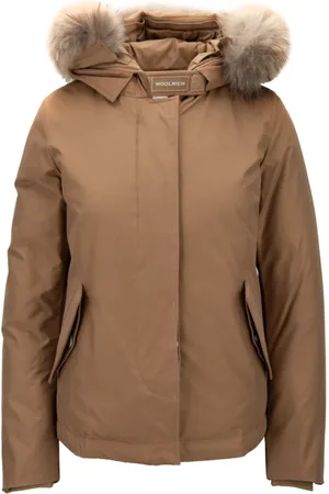 Woolrich Jakke, Dame, Brun, L, Bomuld, Pelsforet Parka