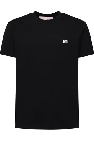 VALENTINO GARAVANI Top, Herre, Sort, XL, Bomuld, Sort T-shirt med VLogo