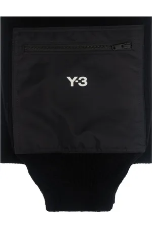 Y-3 Tilbehør, unisex, Sort, ONE SIZE, Uld, Vendbart tørklæde med lommer