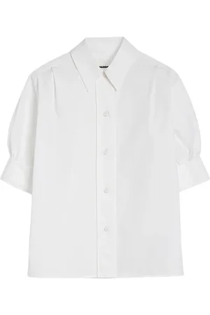 Jil Sander Bluser & Skjorter, Dame, Hvid, M, Bomuld, Hvid bomuldsskjorte med knapper