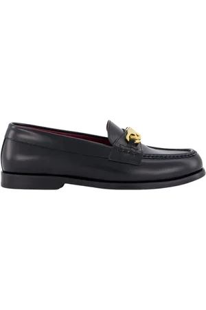 VALENTINO GARAVANI Sko, Herre, Sort, 43 1/2 EU, Læder, VLogo Chain Læder Loafers