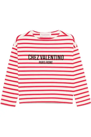 VALENTINO GARAVANI Top, Dame, Flerfarvet, M, Rose Red Logo Print T-shirts og Polos