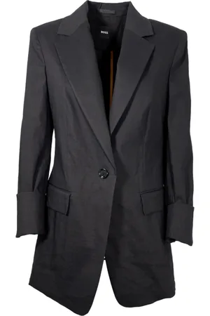 HUGO BOSS Jakke, Herre, Sort, 2XS, Linned, Linen Regular Fit Jakke Jasena Sort