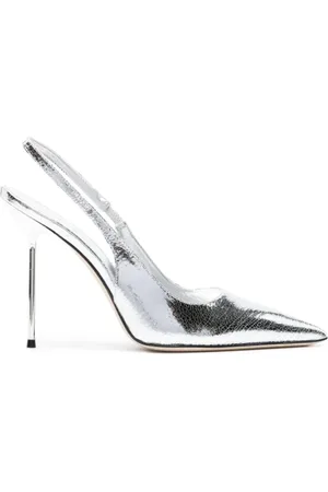 PARIS TEXAS Sko, Dame, Grå, 40 EU, Læder, Lidia Slingback Sølvfarvede Hæle