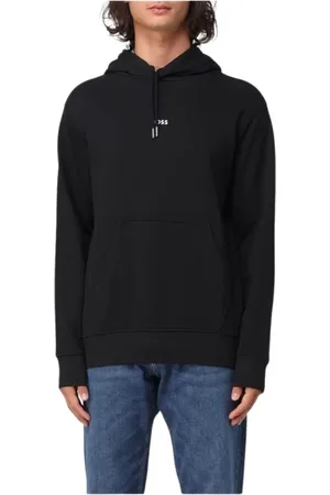 HUGO BOSS Sweathshirts & Hoodies, Herre, Sort, S, Uld, Stilfuld T-shirt