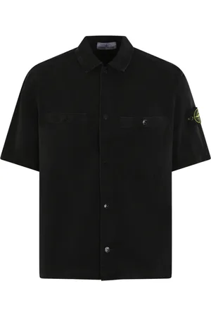 Stone Island Skjorte, Herre, Sort, M, Bomuld, Kortærmet herre overskjorte