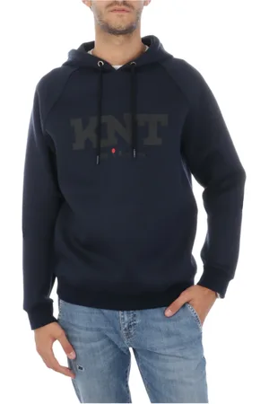 Kiton Sweathshirts & Hoodies, Herre, Blå, XL, Bomuld, Strikket Hoodie