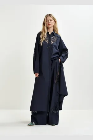 Essentiel Antwerp Kjole, Dame, Blå, S, Bomuld, Navy Cotton Maxi Dress