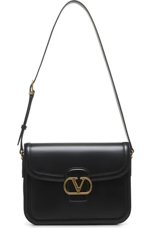 VALENTINO GARAVANI Taske, Herre, Sort, ONE SIZE, Uld, Sort læder skuldertaske med VLogo
