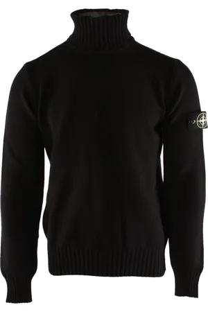 Stone Island Strik, Herre, Sort, S, Bomuld, Sort turtleneck sweater