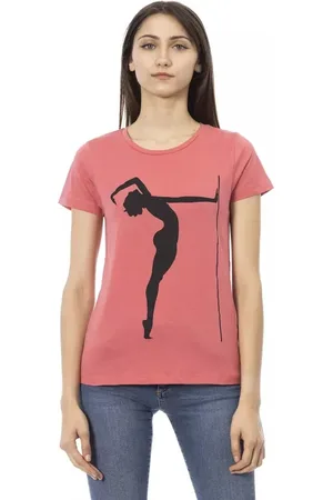 Trussardi Top, Dame, Lyserød, M, Bomuld, Elegant Kortærmet T-shirt
