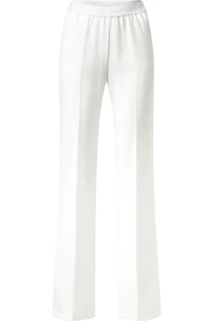 ERMANNO SCERVINO Bukser, Dame, Hvid, M, Logo Elastisk Talje Bukser