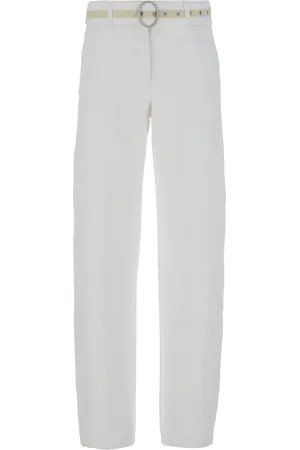 Jil Sander Bukser, Dame, Hvid, W25, Bomuld, Straight Bukser