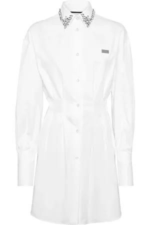 Philipp Plein Kjole, Dame, Hvid, L, Elegant Sort Kjole