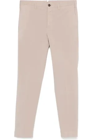 Incotex Bukser, Herre, Grå, M, Uld, Beige Bukser med Skjult Lukning