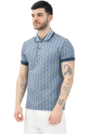 Lacoste Top, Herre, Blå, M, Blå Polo Skjorte med Ikonisk Design